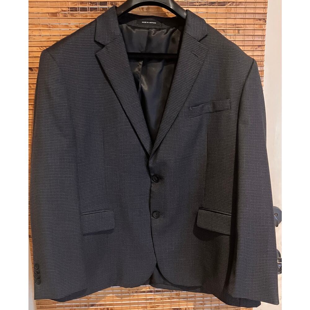 Kenneth Cole AWEARNESS Slim Fit Blazer 46 Short Gray‎ Wool Stretch Suit Jacket